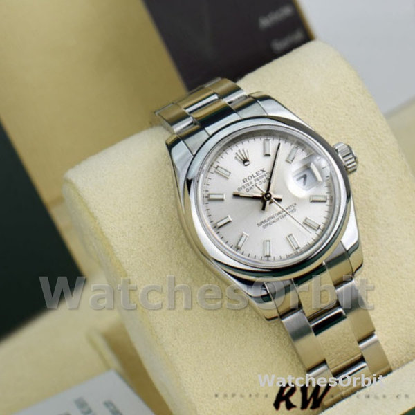 Replica Rolex Datejust 26mm Dames-179160-Zilver Index Dial-Domed Bezel Zilver