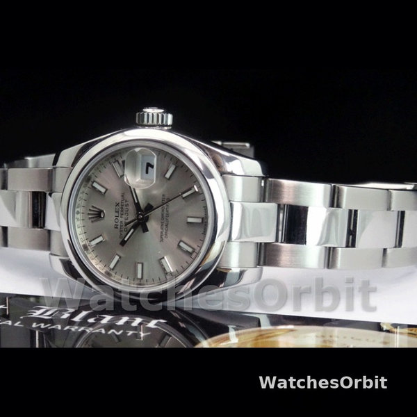Replica Rolex Datejust 26mm Dames-179160-Zilver Index Dial-Domed Bezel Zilver