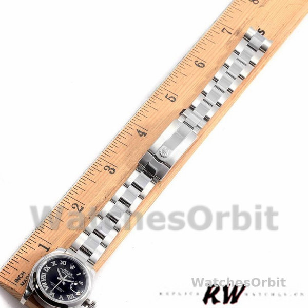 Rolex Datejust 179160 Oyster Bracelet Black Roman Dial 26MM Lady Replica Watch