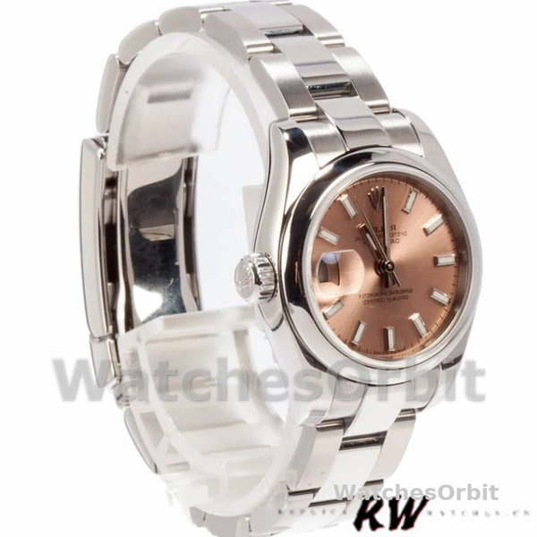 Women's Rolex Datejust 26mm Women's-179160-Pink Index Dial-Domed Bezel Pink