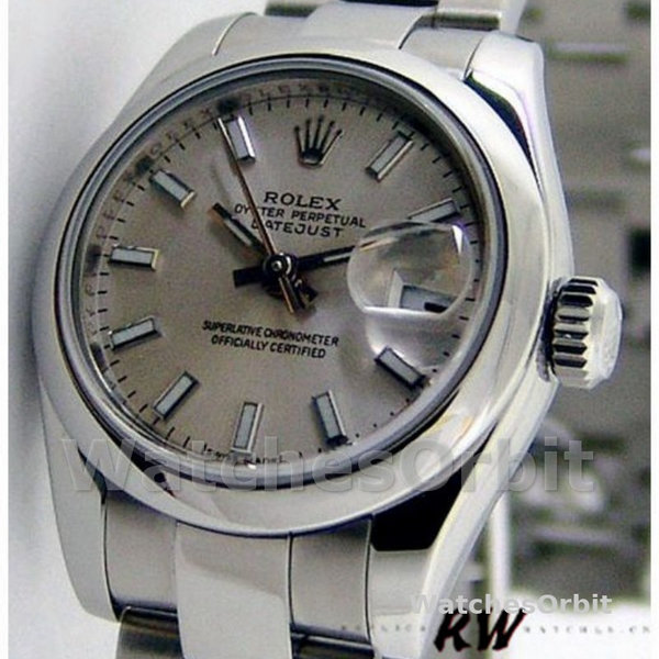 Womens Rolex Datejust 26mm Womens-179160-Silver Index Dial-Domed Bezel Silver<br /> Replica Image