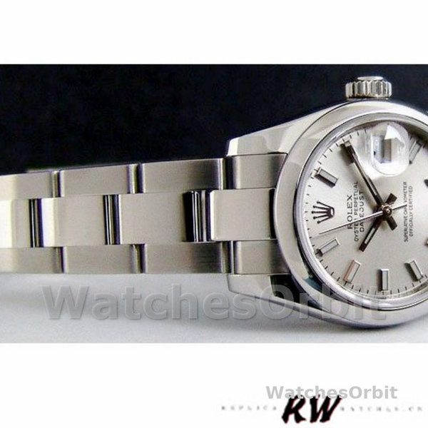 Womens Rolex Datejust 26mm Womens-179160-Silver Index Dial-Domed Bezel Silver<br /> Replica Image