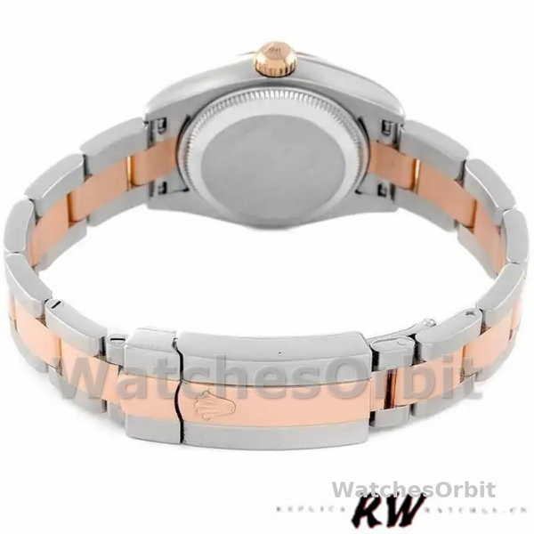 Womens Rolex Datejust 26mm Womens-179161-Black Concentric Circle Dial-Stainless Steel & Everose Gold Black Replica Image