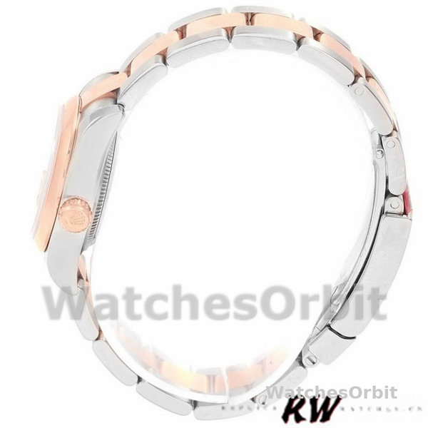 Replique Rolex Datejust-179161 pour femme, 26mm, acier inoxydable et or Everose, cadran indexé rose, Lady Pink