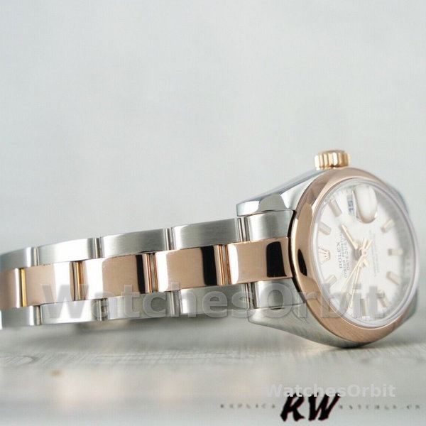 Womens Rolex Datejust 26mm Womens-179161-Silver Index Dial-Stainless Steel & Everose Gold Silver Replica Image