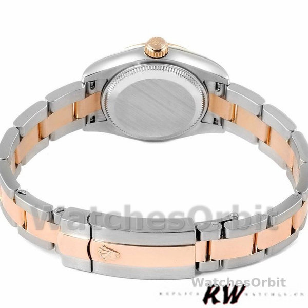 Womens Rolex Datejust 26mm Womens-179161-White Diamond Dial-Stainless Steel & Everose Gold White Replica Image