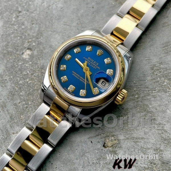 Women's Rolex Datejust-179163, 26mm, Blue Diamond Dial, Domed Bezel, Lady Blue