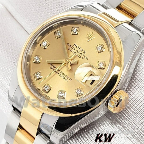 Women's Rolex Datejust-179163, 26mm, Champagne Dial, Domed Bezel, Lady Champagne