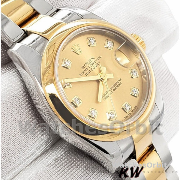 Womens Rolex Datejust-179163, 26mm, Champagne Dial, Domed Bezel, Lady Champagne Replica Image