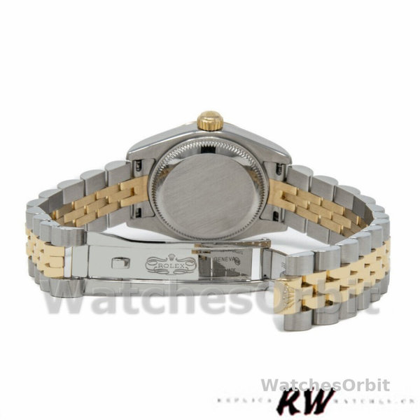 Replique Rolex Datejust-179163, 26mm, Champagne Jubilee Cadran diamanté, lunette bombée, Lady Champagne pour femme