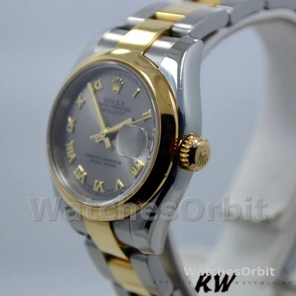 Womens Rolex Datejust 26mm Womens-179163-Grey Dial-Domed Dezel Grey Replica Image