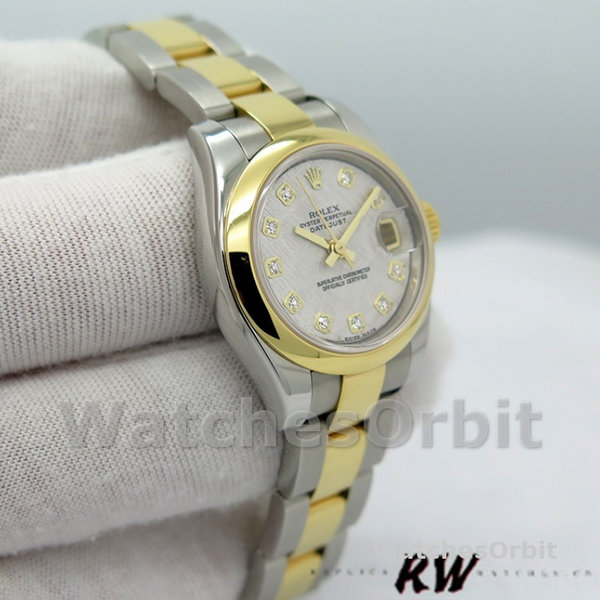 Replique Rolex Datejust-179163 pour femme, 26mm, cadran gris météorite, lunette bombée, Lady Grey