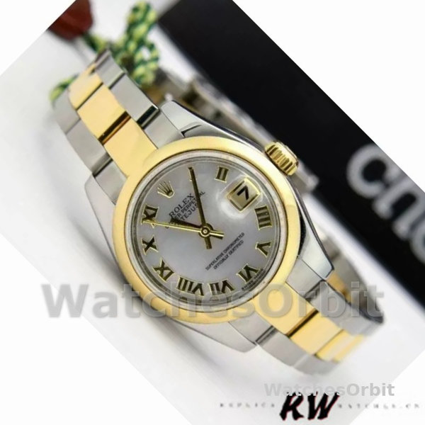 Replique Femmes Rolex Datejust 26mm Femmes-179163-Mother-of-Pearl Roman Dial MOP