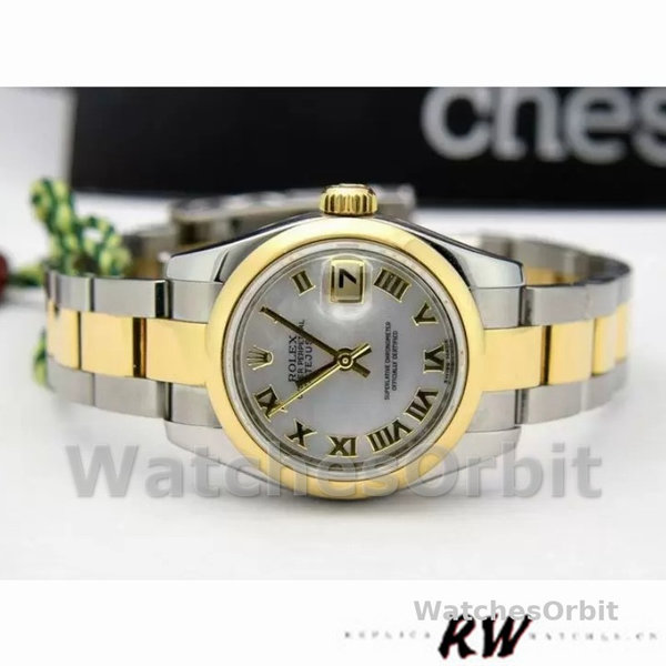 Replique Femmes Rolex Datejust 26mm Femmes-179163-Mother-of-Pearl Roman Dial MOP