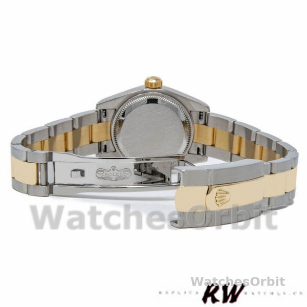 Replica Rolex Datejust-179163 da donna, 26 mm, quadrante arabo bianco, lunetta bombata, Lady White