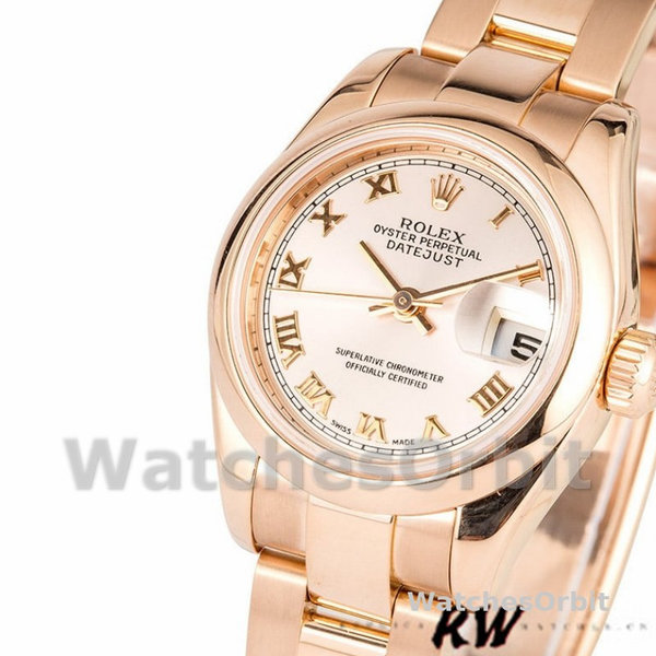 Women's Rolex Datejust-179165, 26mm, Everose Gold Pink Roman Dial, Lady Pink