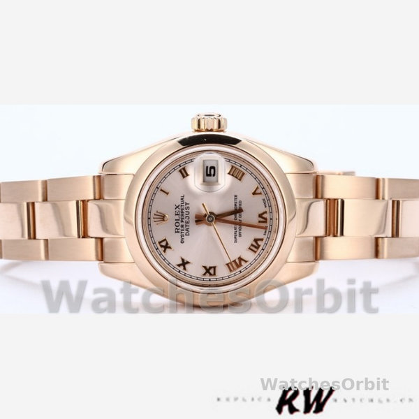 Womens Rolex Datejust-179165, 26mm, Everose Gold Pink Roman Dial, Lady Pink Replica Image