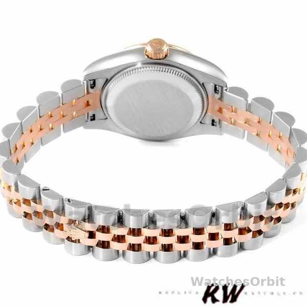 Replique Rolex Datejust-179171 pour femme, 26mm, cadran nacre noir, lunette cannelée, Lady MOP