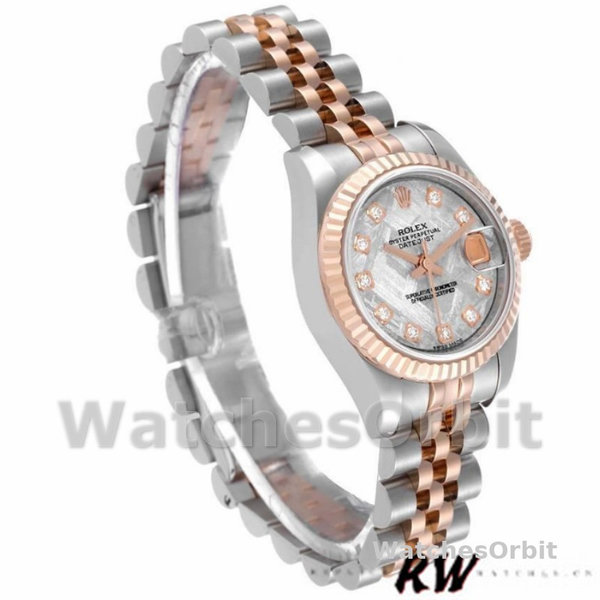Replique Rolex Datejust-179171, 26mm, cadran diamant météorite, lunette cannelée, Lady Meteorite pour femme