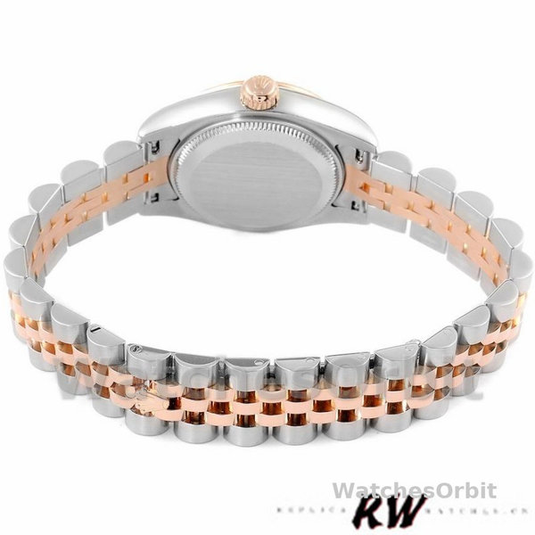 Replique Rolex Datejust-179171 pour femme, 26 mm, cadran gris à chiffres romains, lunette cannelée, Lady Grey