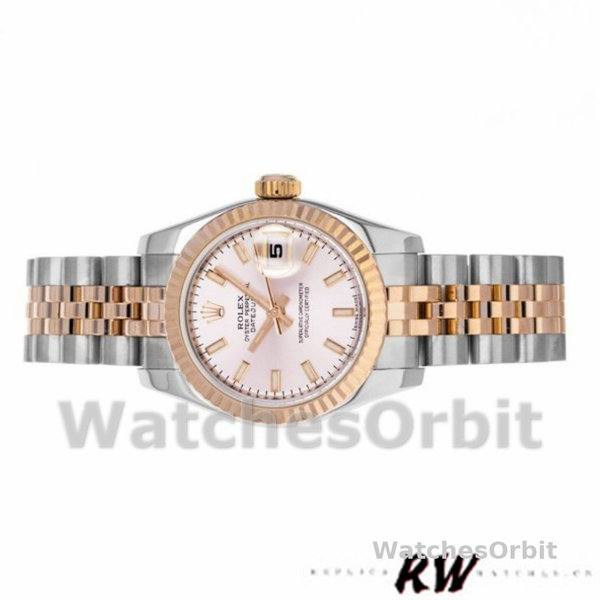Replique Rolex Datejust-179171 pour femme, 26mm, cadran rose, lunette cannelée, Lady Pink