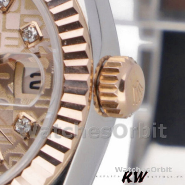 Replique Rolex Datejust-179171 pour femme, 26mm, cadran rose jubilé, lunette cannelée, Lady Pink