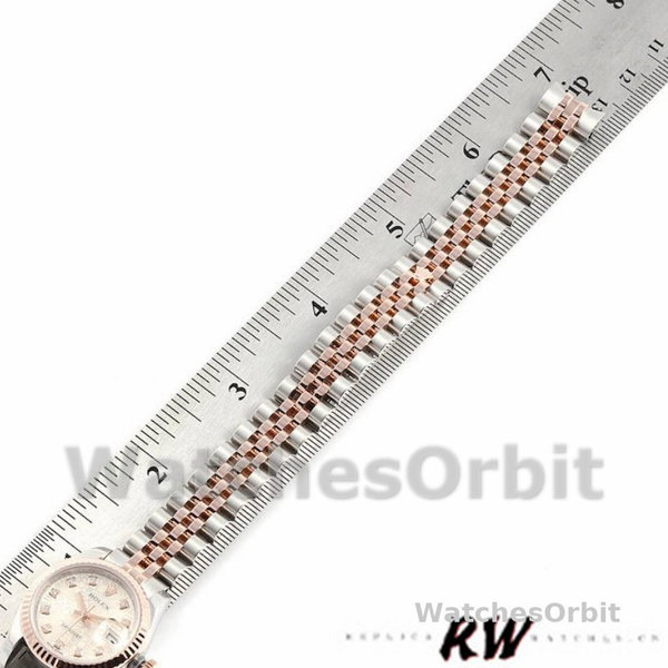 Replique Rolex Datejust-179171 pour femme, 26mm, cadran Silver Jubilee Anniversary, lunette cannelée, Lady Silver