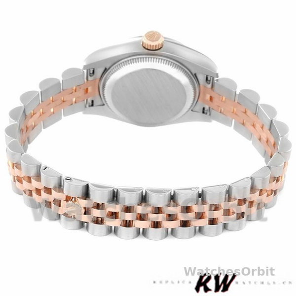 Replique Rolex Datejust-179171, 26mm, cadran diamant blanc, lunette cannelée, Lady White pour femme