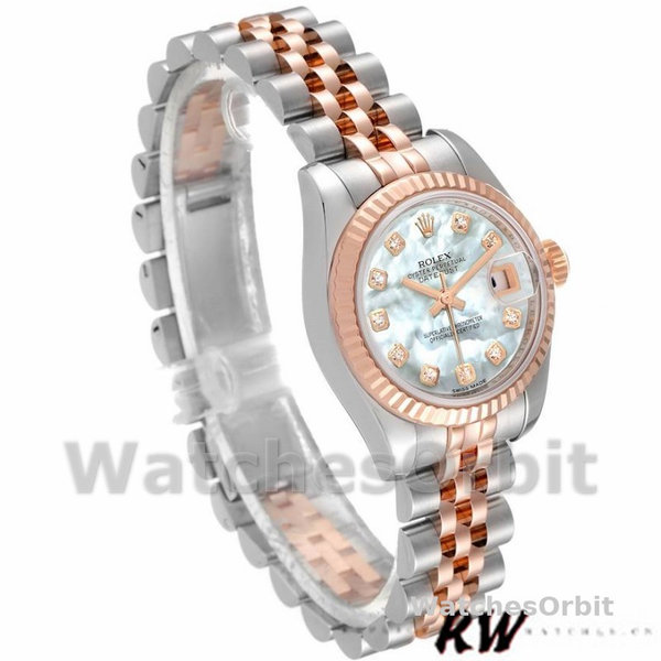 Women's Rolex Datejust-179171, 26mm, White MOP Diamond Dial, Fluted Bezel, Lady MOP