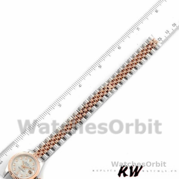 Womens Rolex Datejust-179171, 26mm, White MOP Diamond Dial, Fluted Bezel, Lady MOP Replica Image