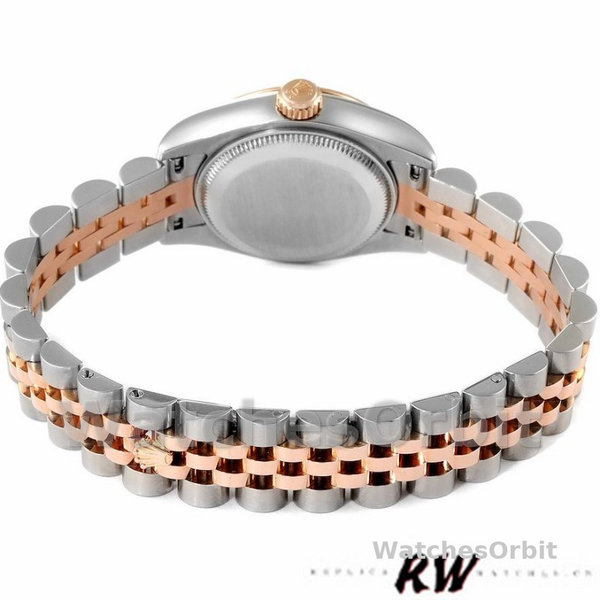 Replique Rolex Datejust-179171 pour femme, 26 mm, cadran chiffres romains blancs, lunette cannelée, Lady White