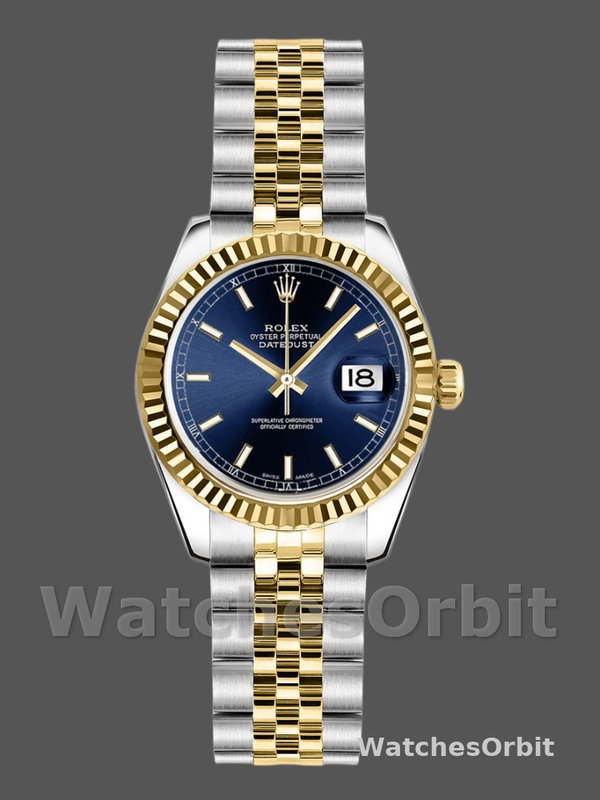 Rolex Datejust 179173 Blue Index Dial Fluted Bezel 26MM Lady Replica Watch