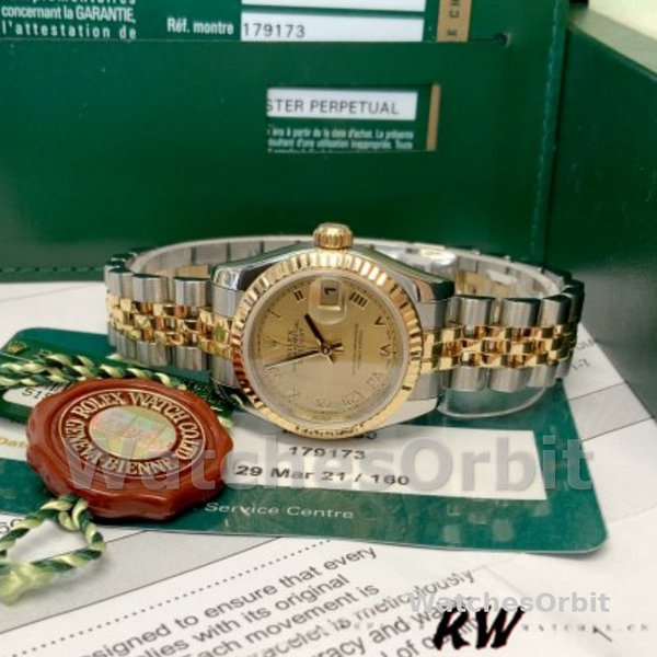 Rolex Datejust 179173 Champagne Roman Numeral Dial 26MM Damen Replica Watch