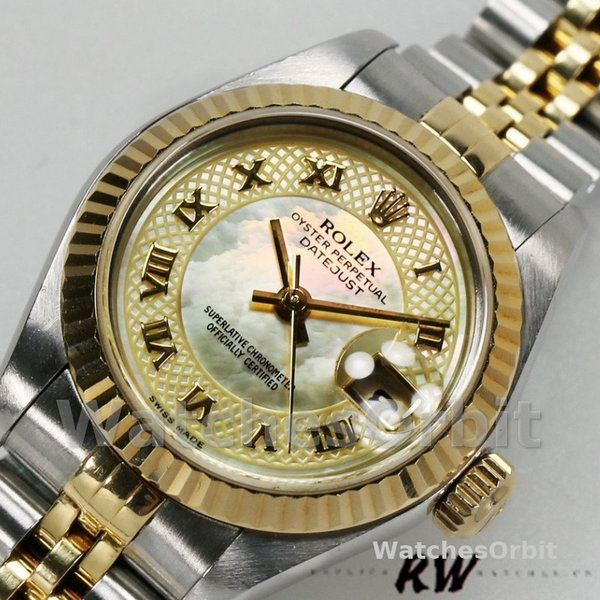 Replica Rolex Datejust-179173 da donna, 26 mm, quadrante champagne decorato in madreperla, Lady MOP