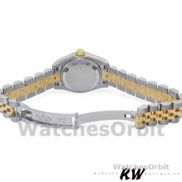 Replica Rolex Datejust-179173 da donna, 26 mm, quadrante Jubilee Champagne con diamanti, lunetta scanalata, Lady Champagne