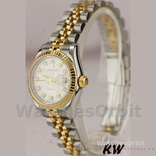 Replica Rolex Datejust-179173 da donna, 26 mm, quadrante argento con diamanti, lunetta scanalata, Lady Silver