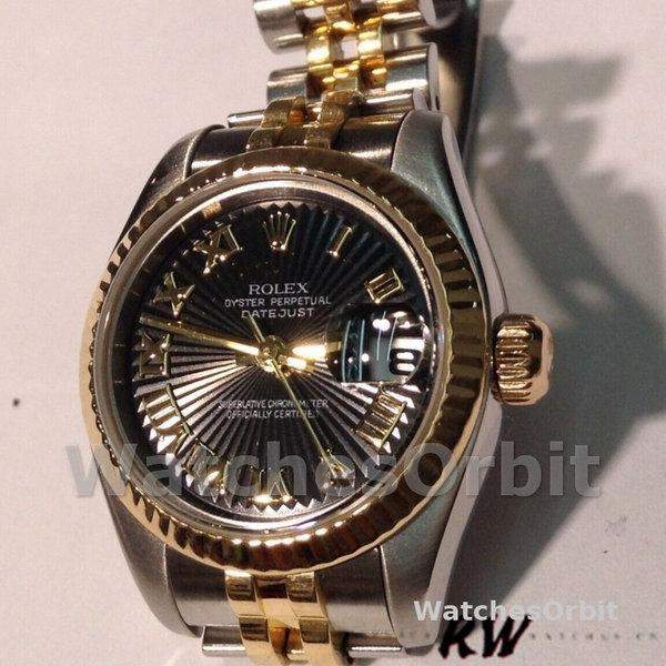 Replica Rolex Datejust-179173 da donna, 26 mm, quadrante Sunbeam Silver, lunetta scanalata, Lady Silver
