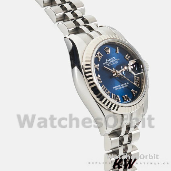 Replique Rolex Datejust-179174 pour femme, 26 mm, cadran bleu à chiffres romains, Lady Blue