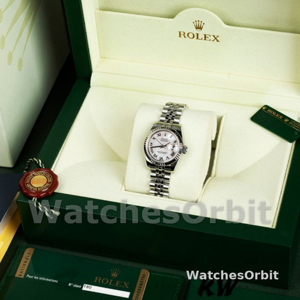 Replique Rolex Datejust-179174, 26mm, cadran nacre rose, lunette cannelée, Lady MOP pour femme