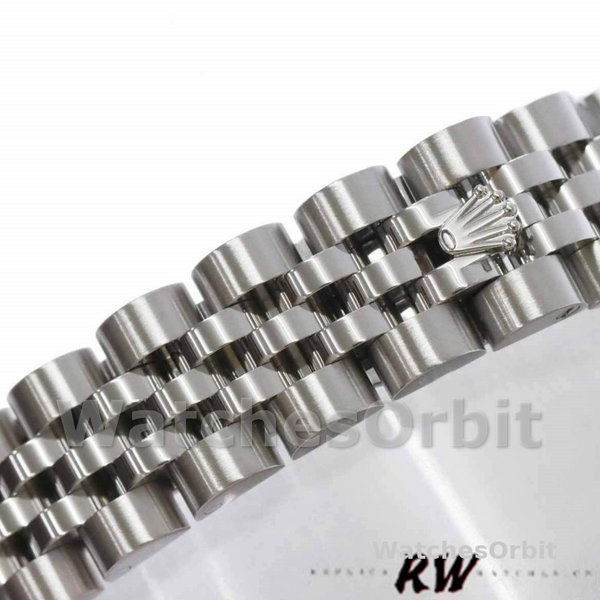 Replique Rolex Datejust-179174, 26mm, cadran blanc nacre, lunette cannelée, Lady MOP pour femme