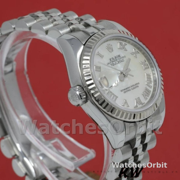 Women's Rolex Datejust-179174, 26mm, Mother‑of‑Pearl White Dial, Fluted Bezel, Lady MOP