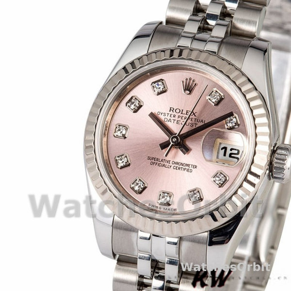 Women's Rolex Datejust-179174, 26mm, Pink Diamond Dial, Fluted Bezel, Lady Pink