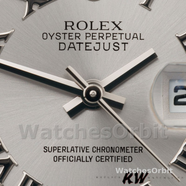 Replique Rolex Datejust-179174 pour femme, 26mm, cadran gris rhodium, lunette cannelée, Lady gris rhodium