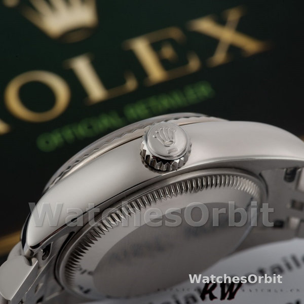Replique Rolex Datejust-179174 pour femme, 26mm, cadran gris rhodium, lunette cannelée, Lady gris rhodium