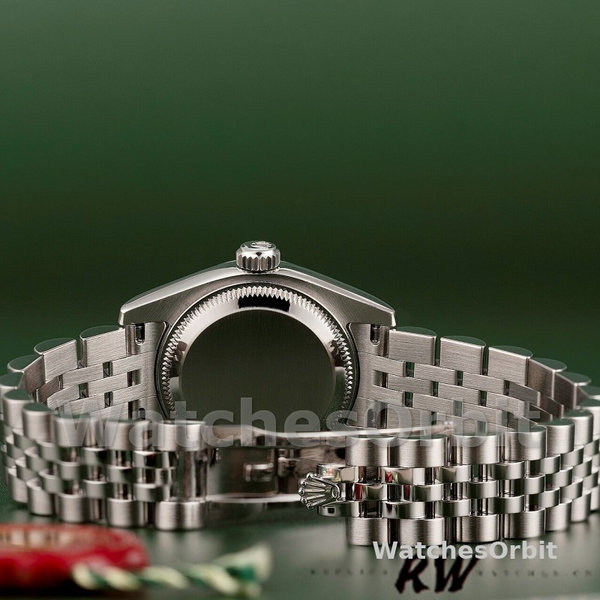 Replique Rolex Datejust-179174 pour femme, 26mm, cadran gris rhodium, lunette cannelée, Lady gris rhodium