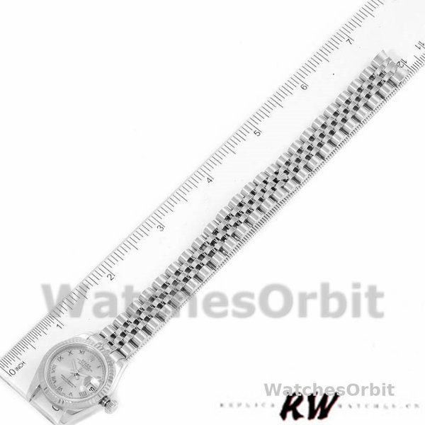 Replique Rolex Datejust-179174 pour femme, 26mm, cadran romain argenté, lunette cannelée, Lady Silver