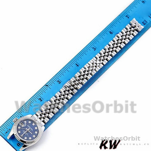 Replique Rolex Datejust-179174, 26mm, cadran diamant Sodalite, lunette cannelée, Lady Blue, pour femme
