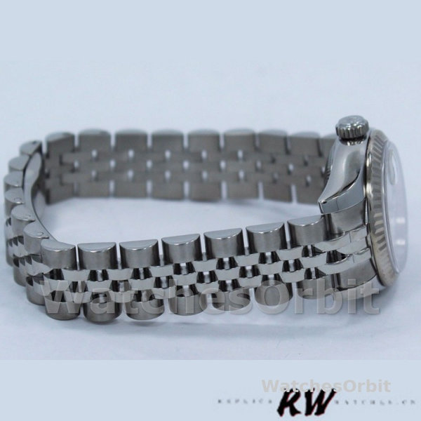 Replique Rolex Datejust-179174 pour femme, 26 mm, cadran romain blanc, lunette cannelée, Lady White