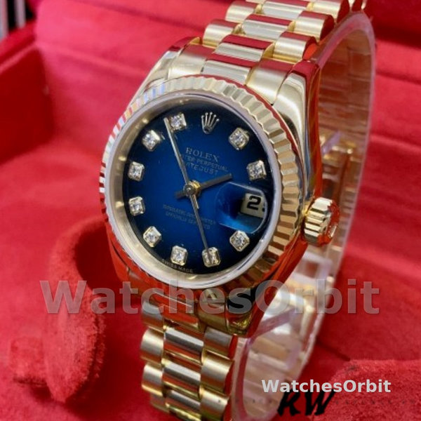 Replica Dames Rolex Datejust-179178, 26mm, Geelgoud, Blauwe Diamanten Wijzerplaat, Lady Blue