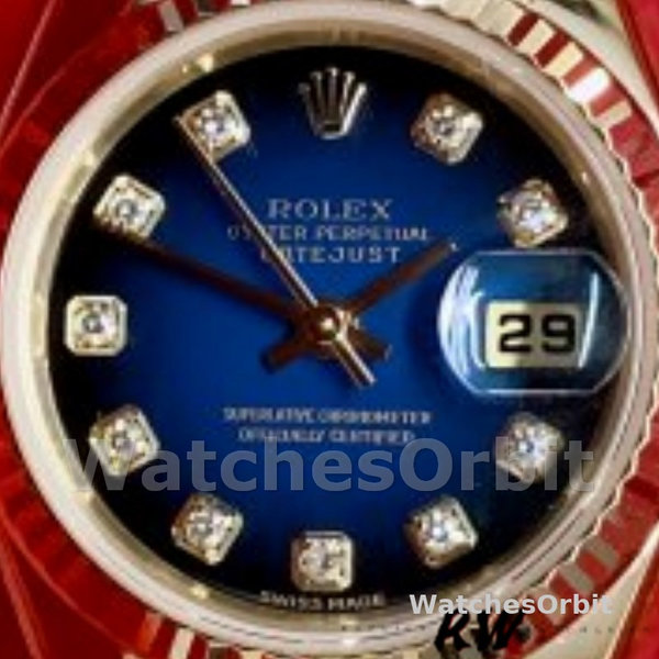Replica Dames Rolex Datejust-179178, 26mm, Geelgoud, Blauwe Diamanten Wijzerplaat, Lady Blue